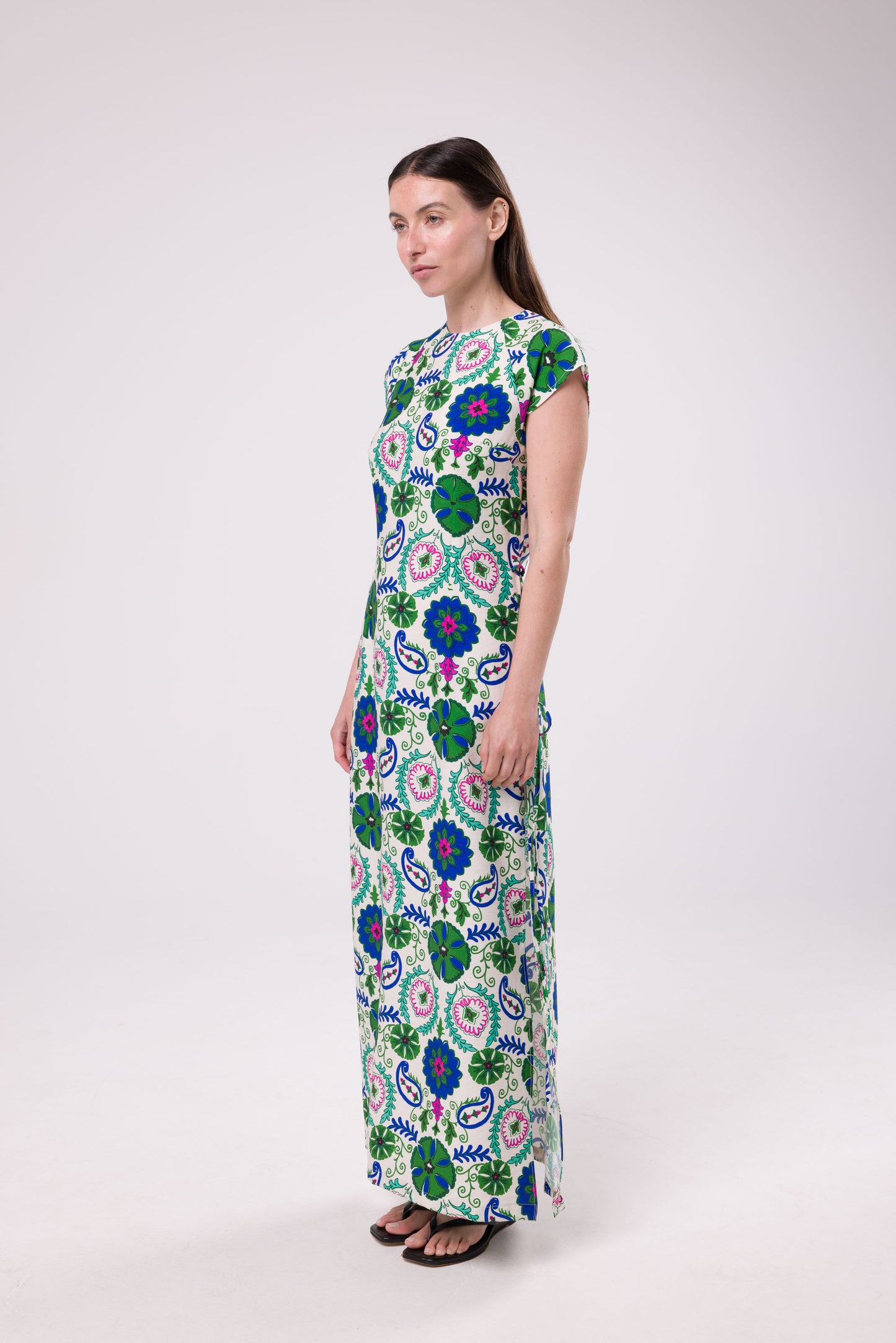 Robe Alba fleurs vertes