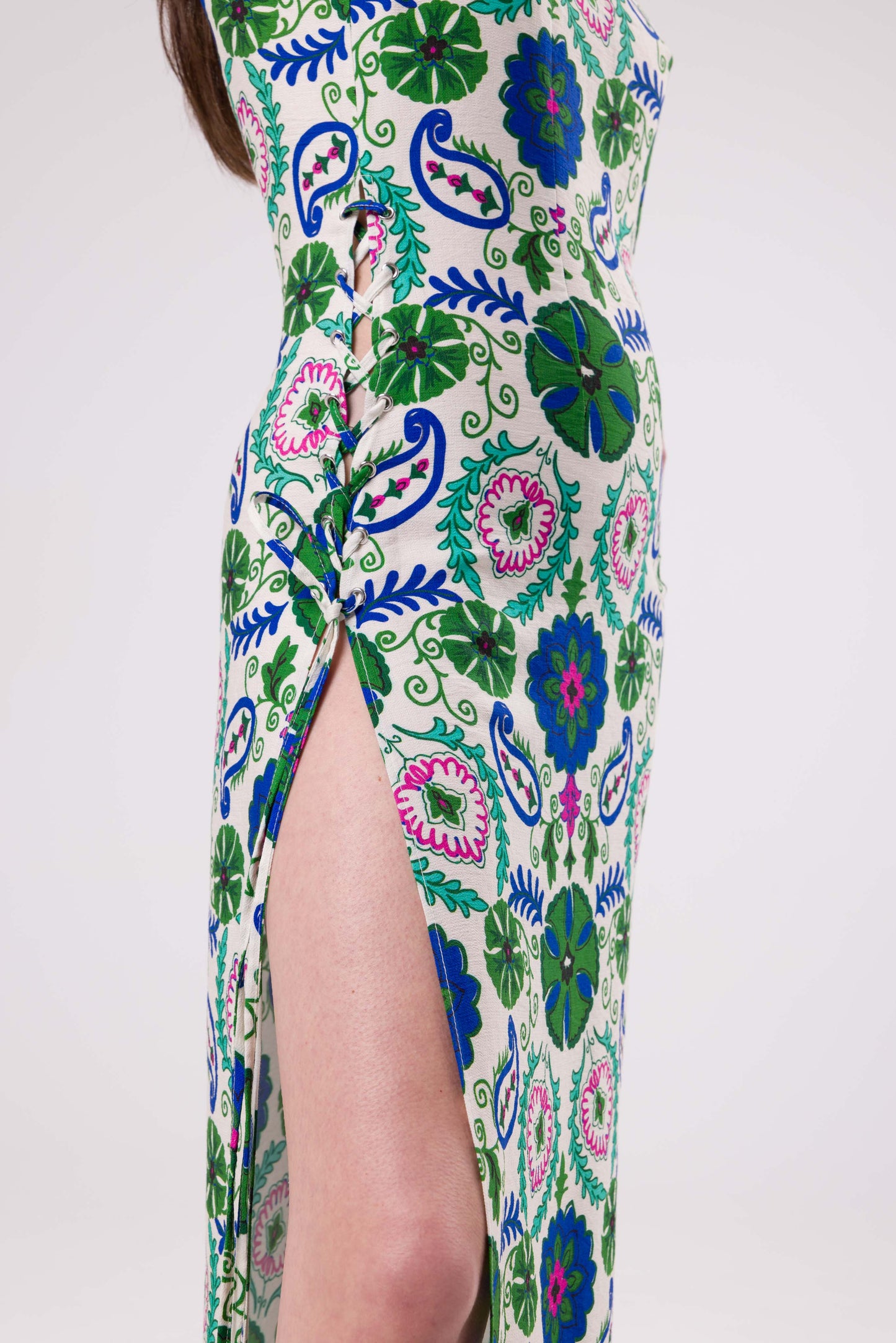 Robe Alba fleurs vertes