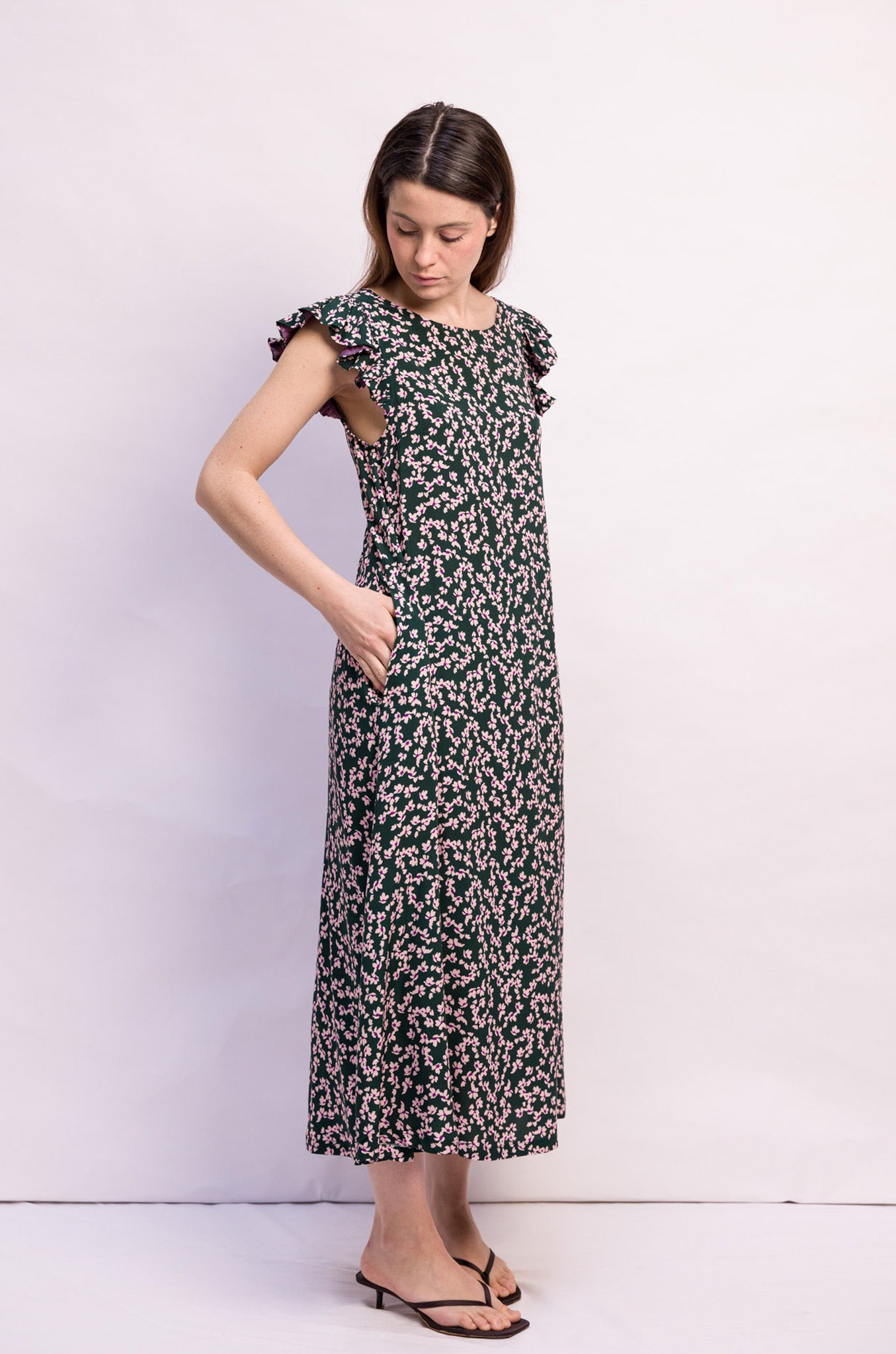 ROBE ELIE VISCOSE A FLEURS