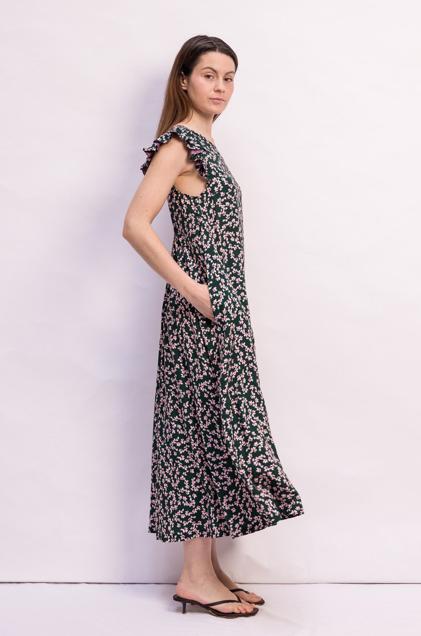 ROBE ELIE VISCOSE A FLEURS