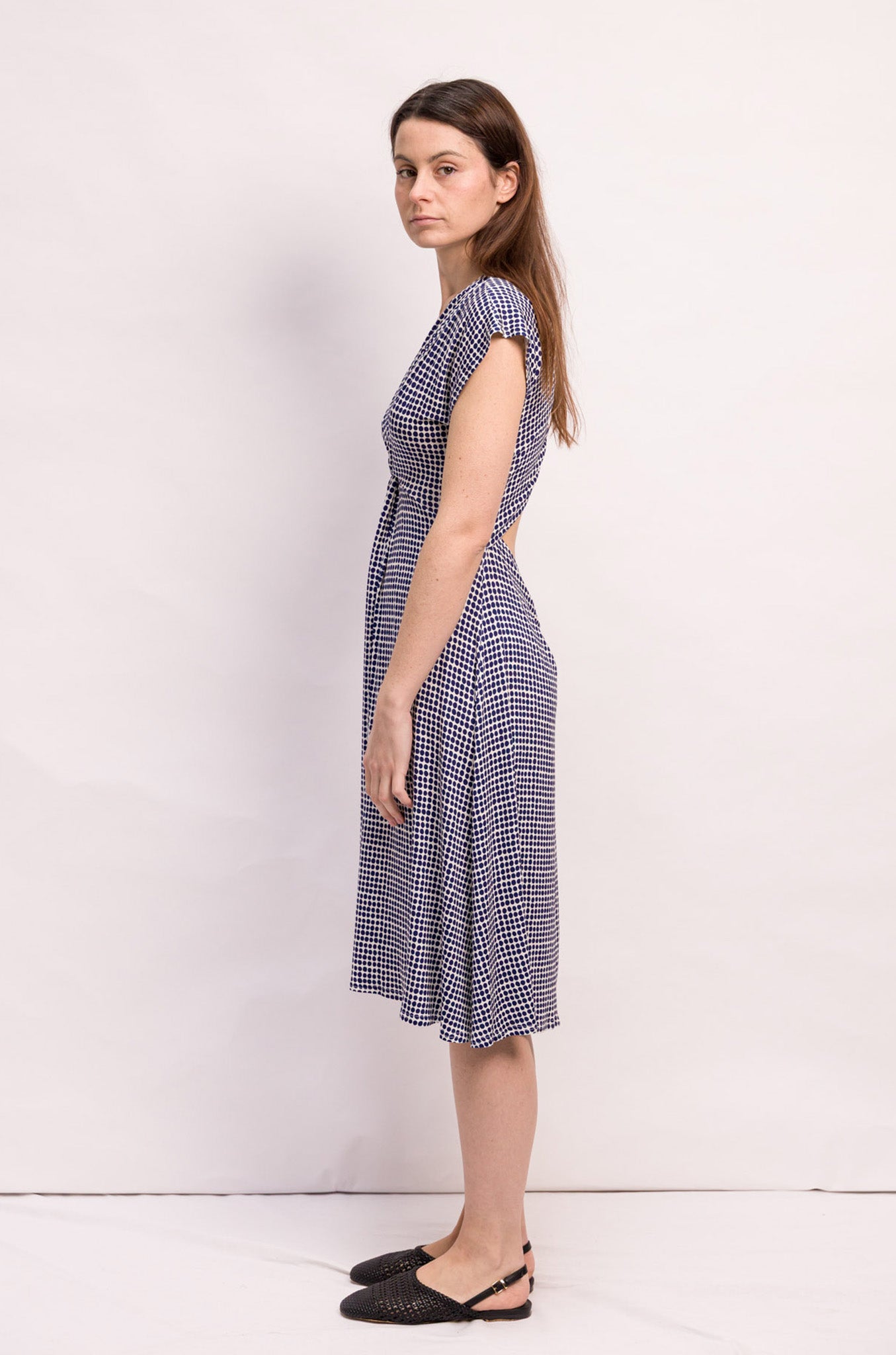 ROBE NOUR JERSEY A POIS