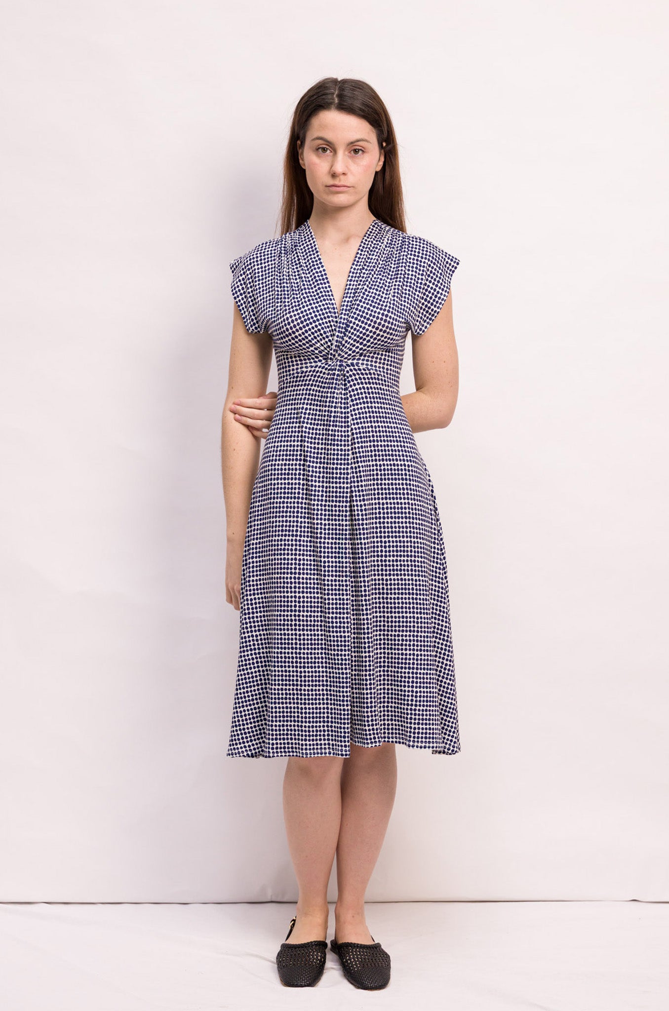 ROBE NOUR JERSEY A POIS