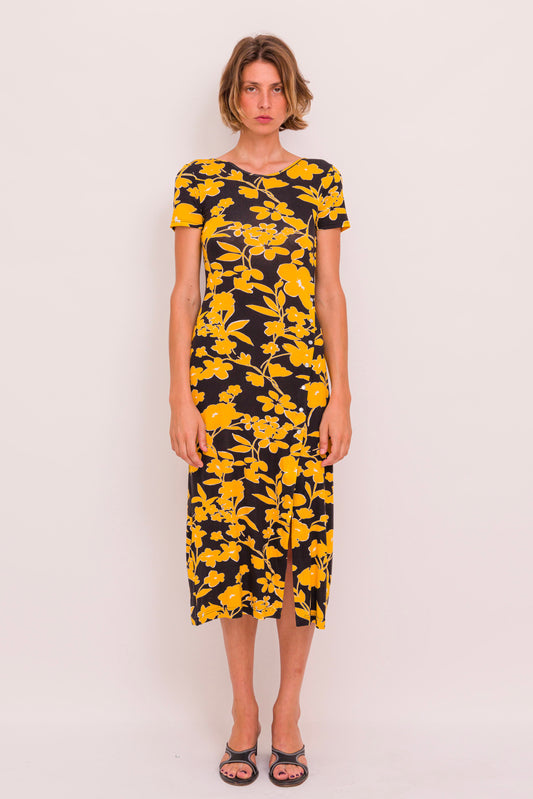 Robe Rosalia jaune fleur