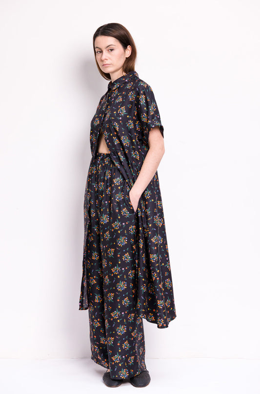 ROBE SOPHIE EN SOIE ET VISCOSE FLEURIE