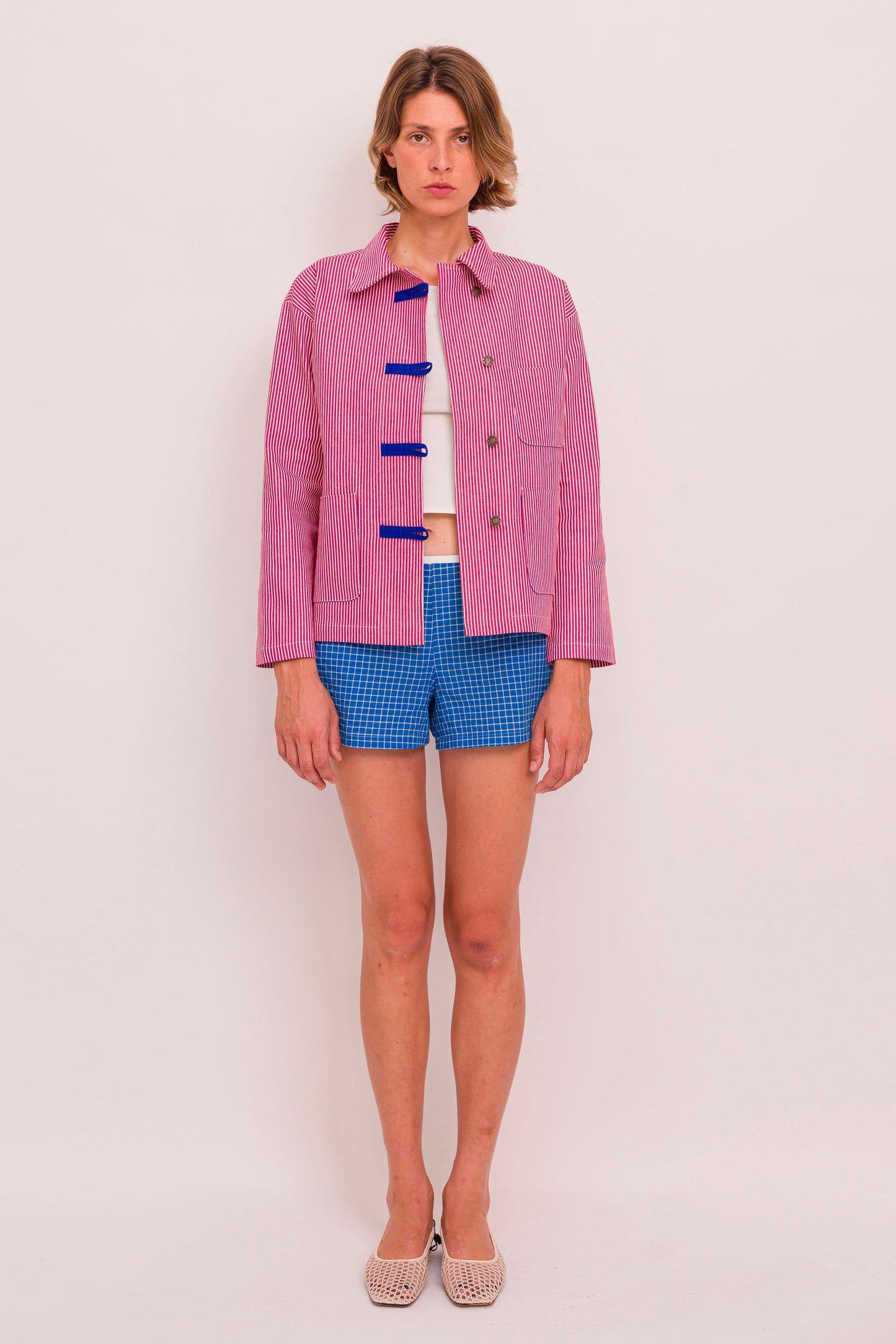 Veste Lou rayé rouge