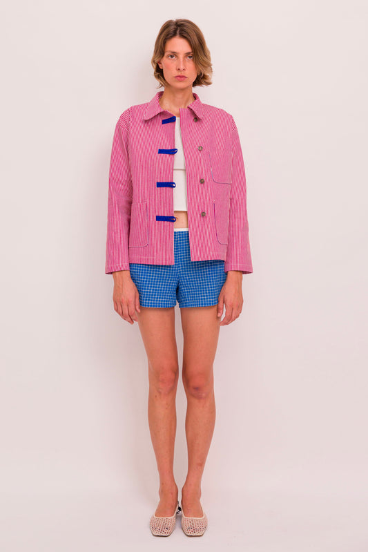 Veste Lou rayé rouge