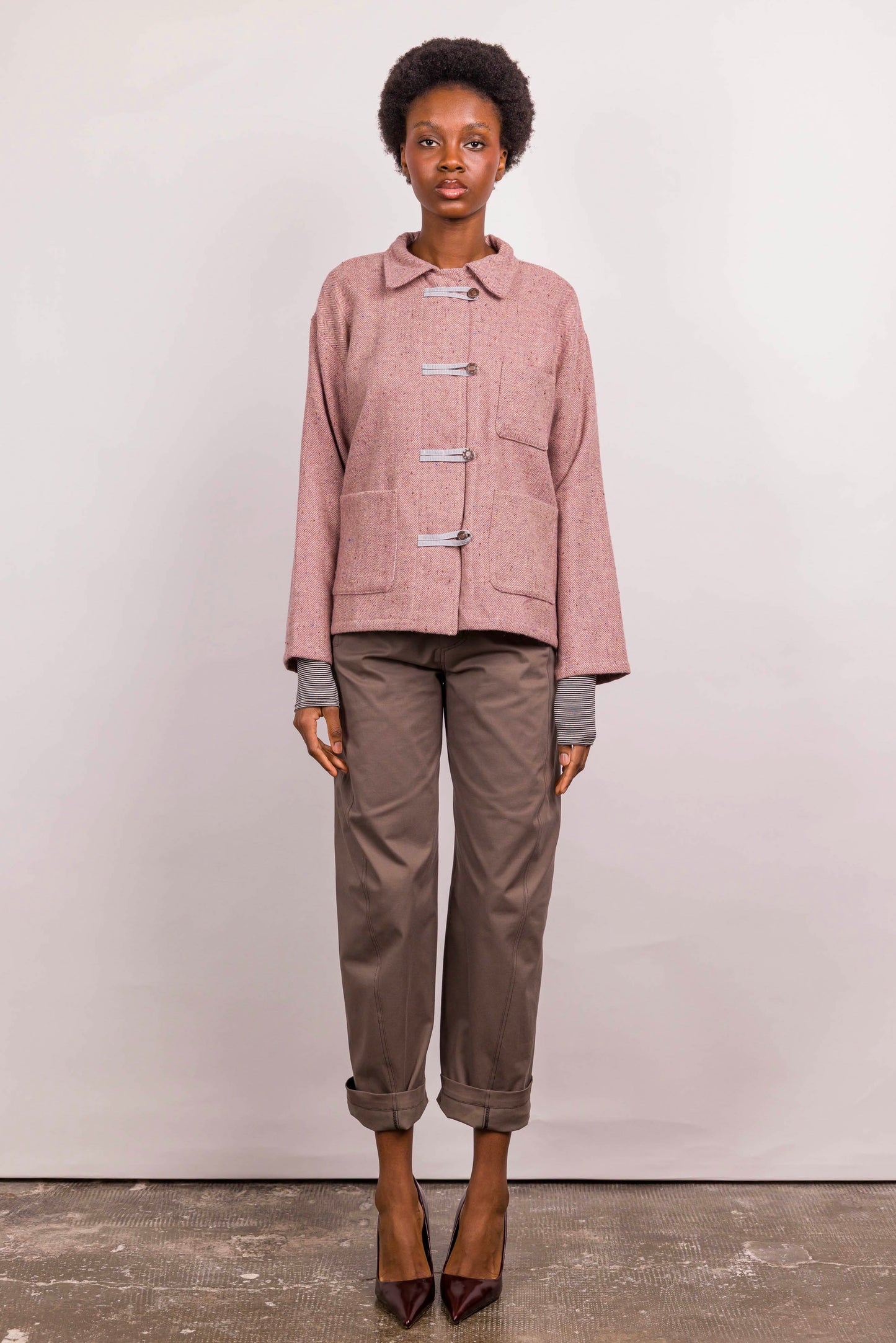 Veste Lou laine rose