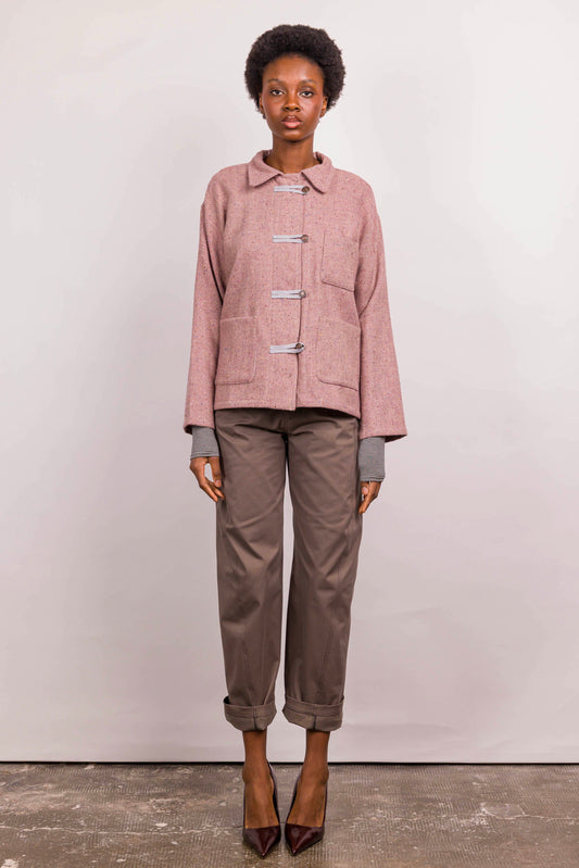 Veste Lou laine rose