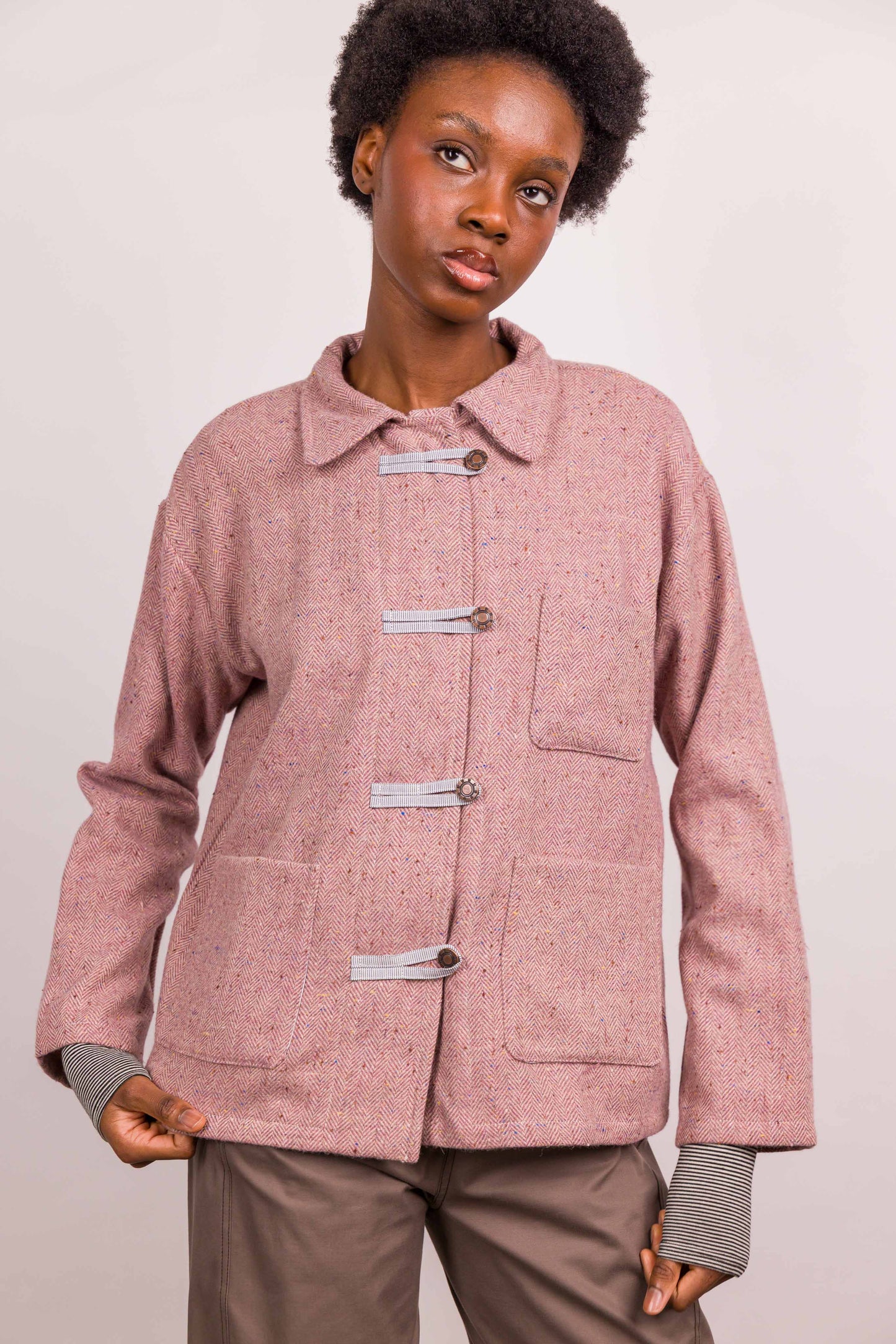 Veste Lou laine rose