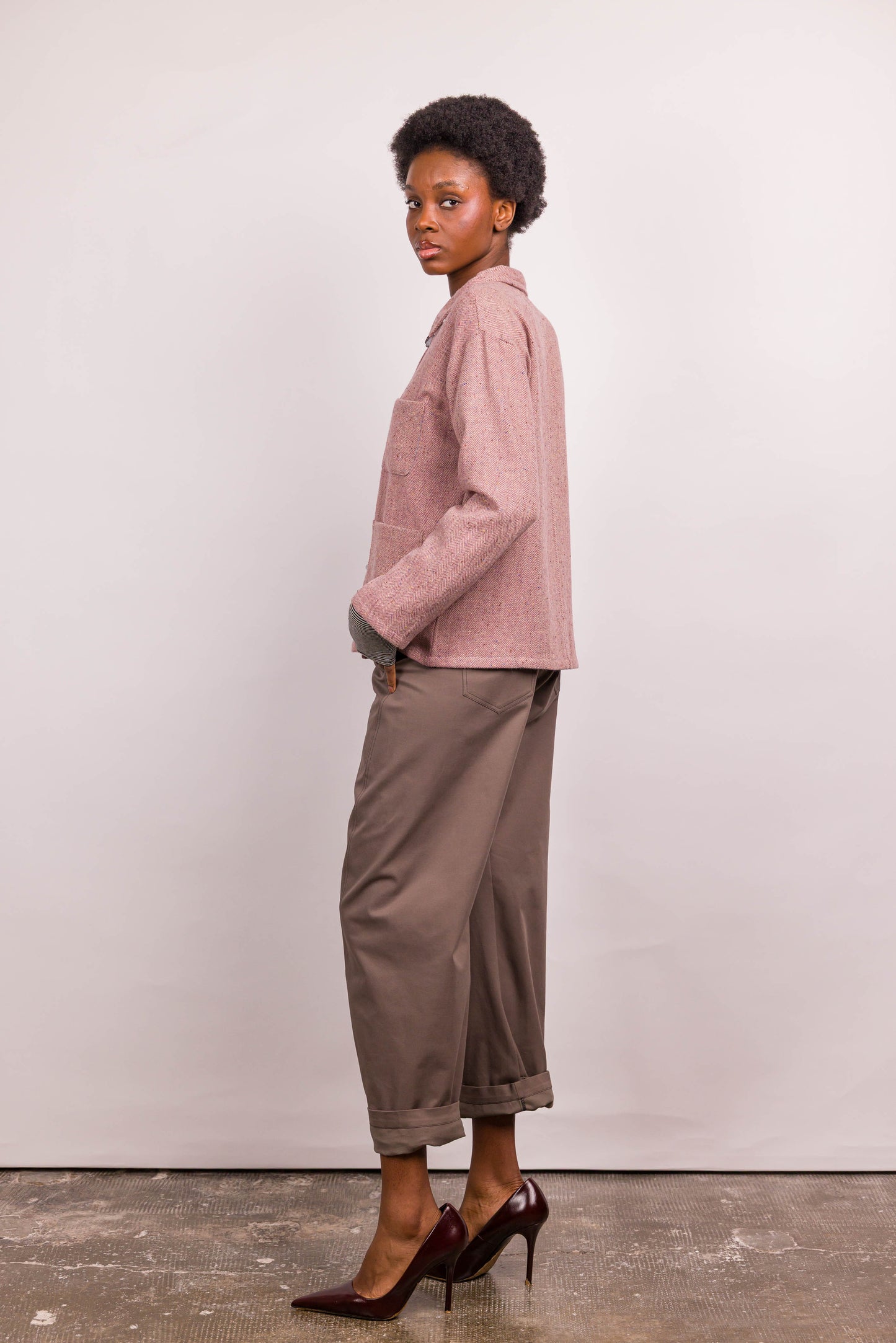 Veste Lou laine rose