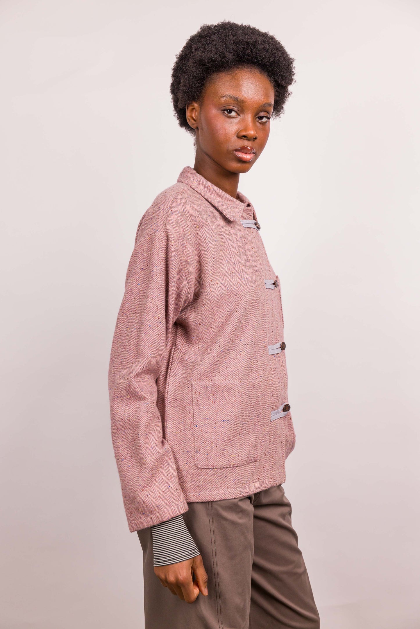 Veste Lou laine rose