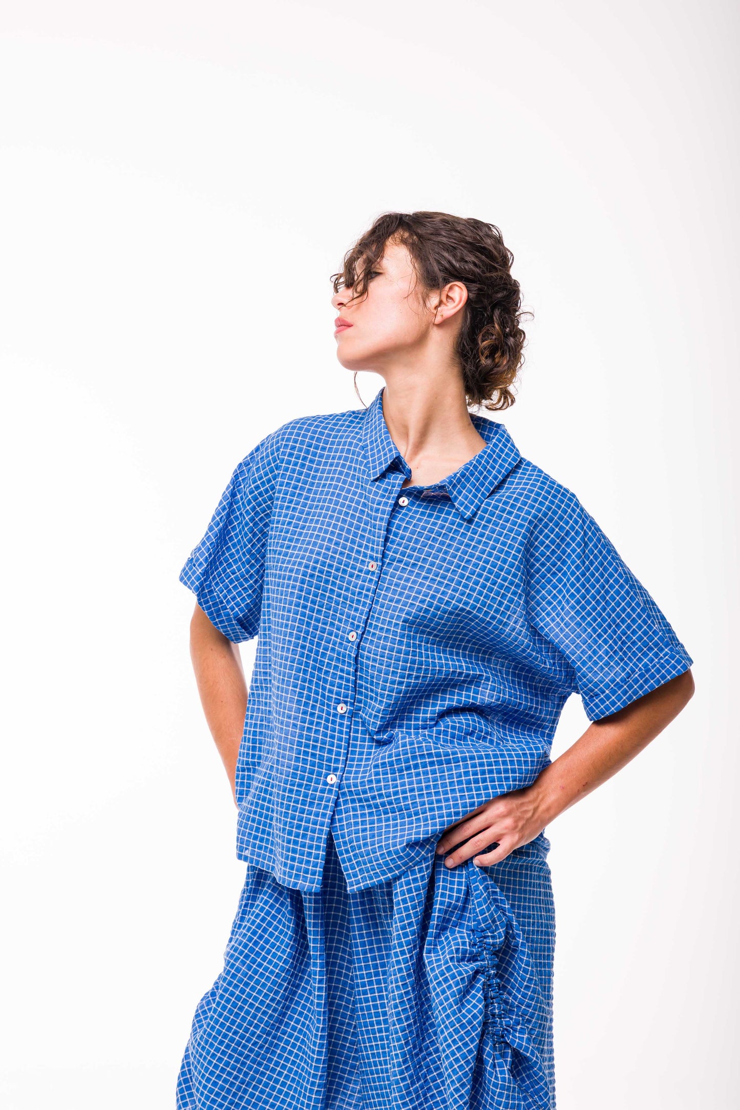 Chemise Ambre carreaux bleu