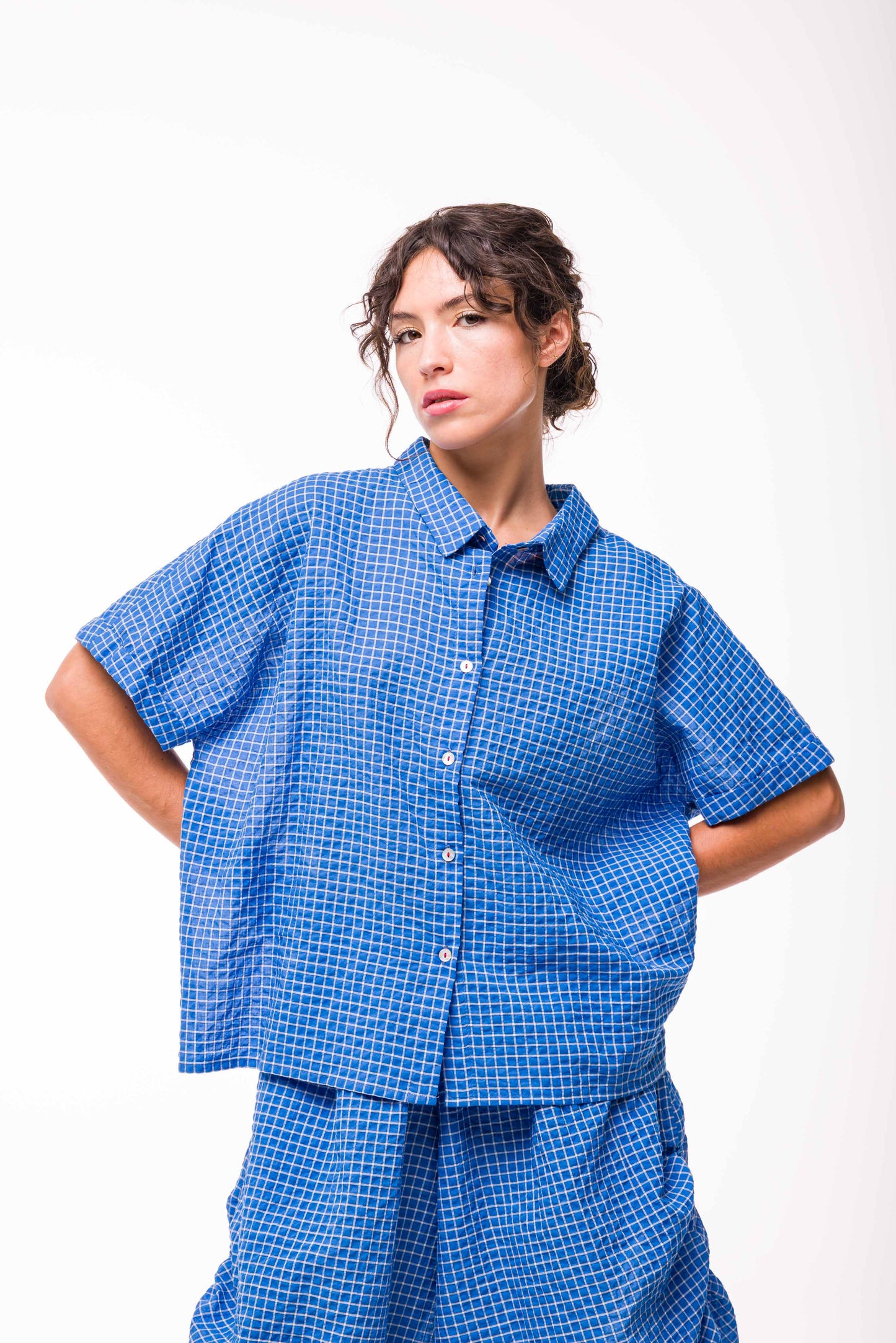 Chemise Ambre carreaux bleu
