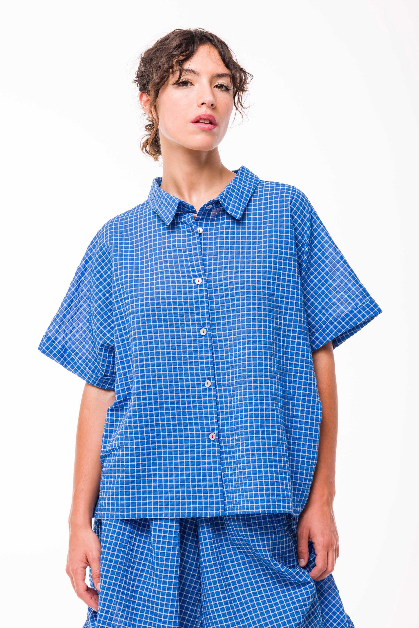 Chemise Ambre carreaux bleu