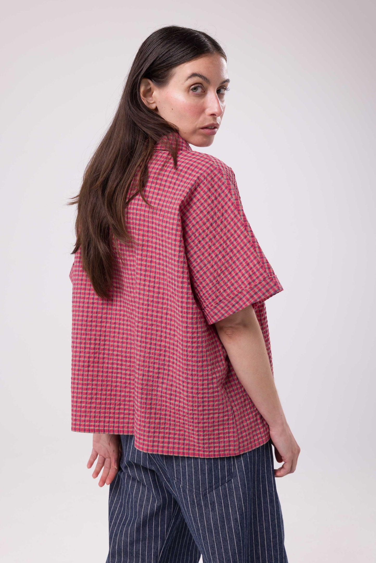 Chemise Ambre carreaux rouge