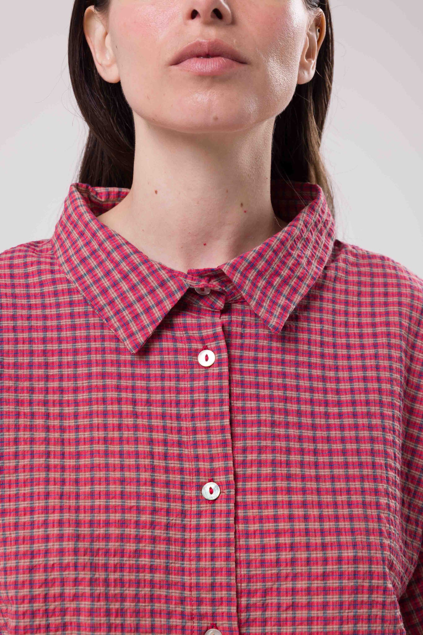 Chemise Ambre carreaux rouge