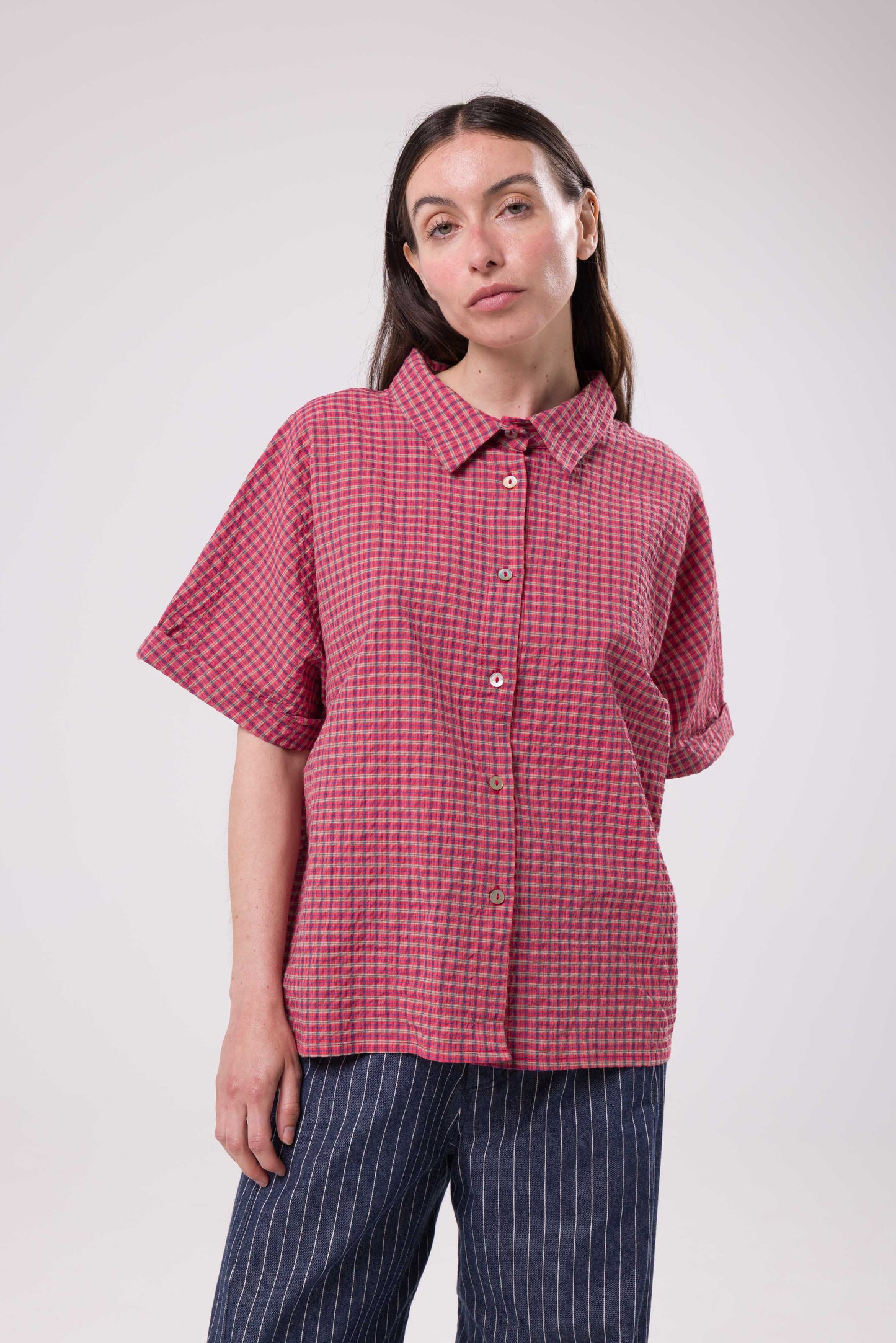 Chemise Ambre carreaux rouge