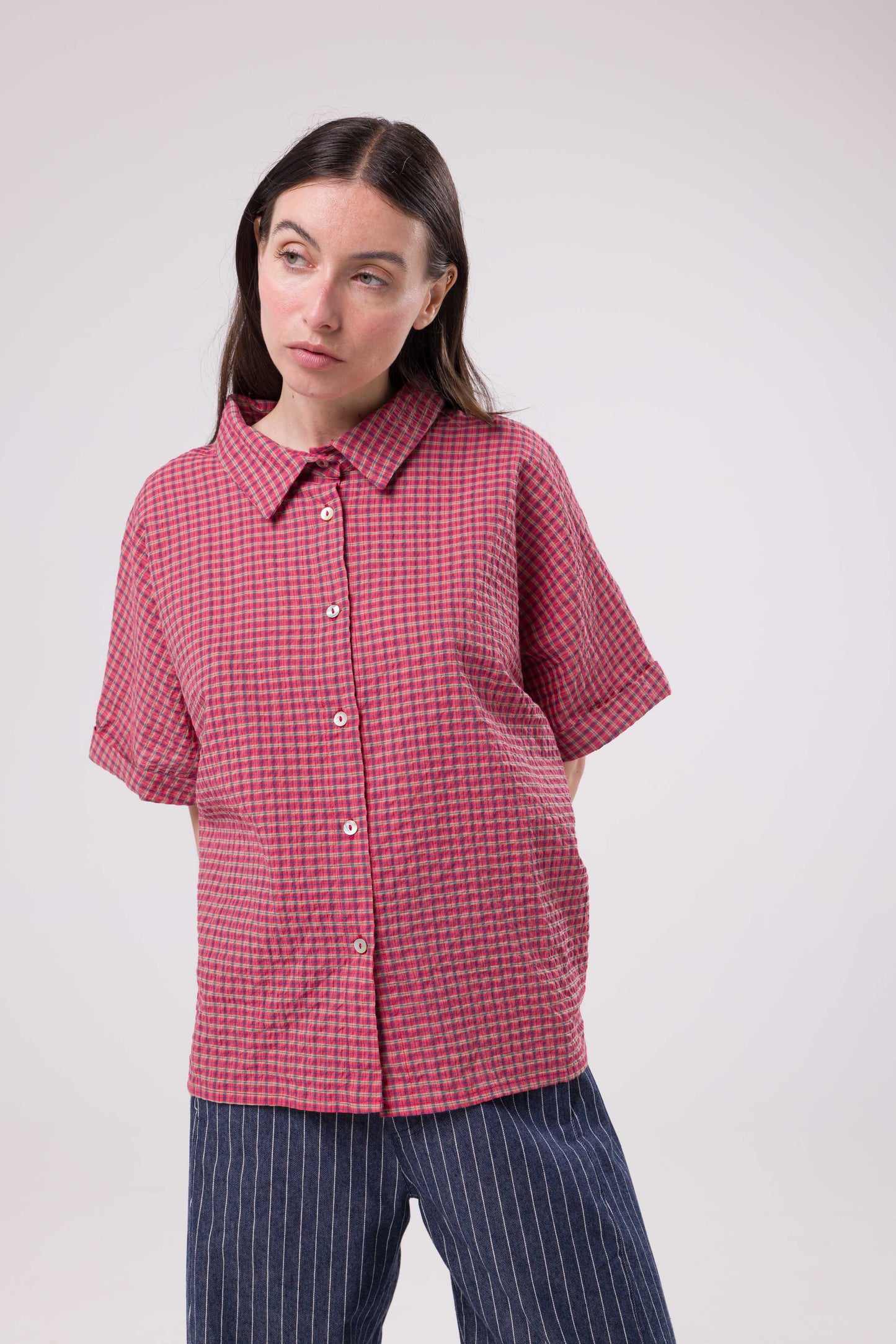 Chemise Ambre carreaux rouge
