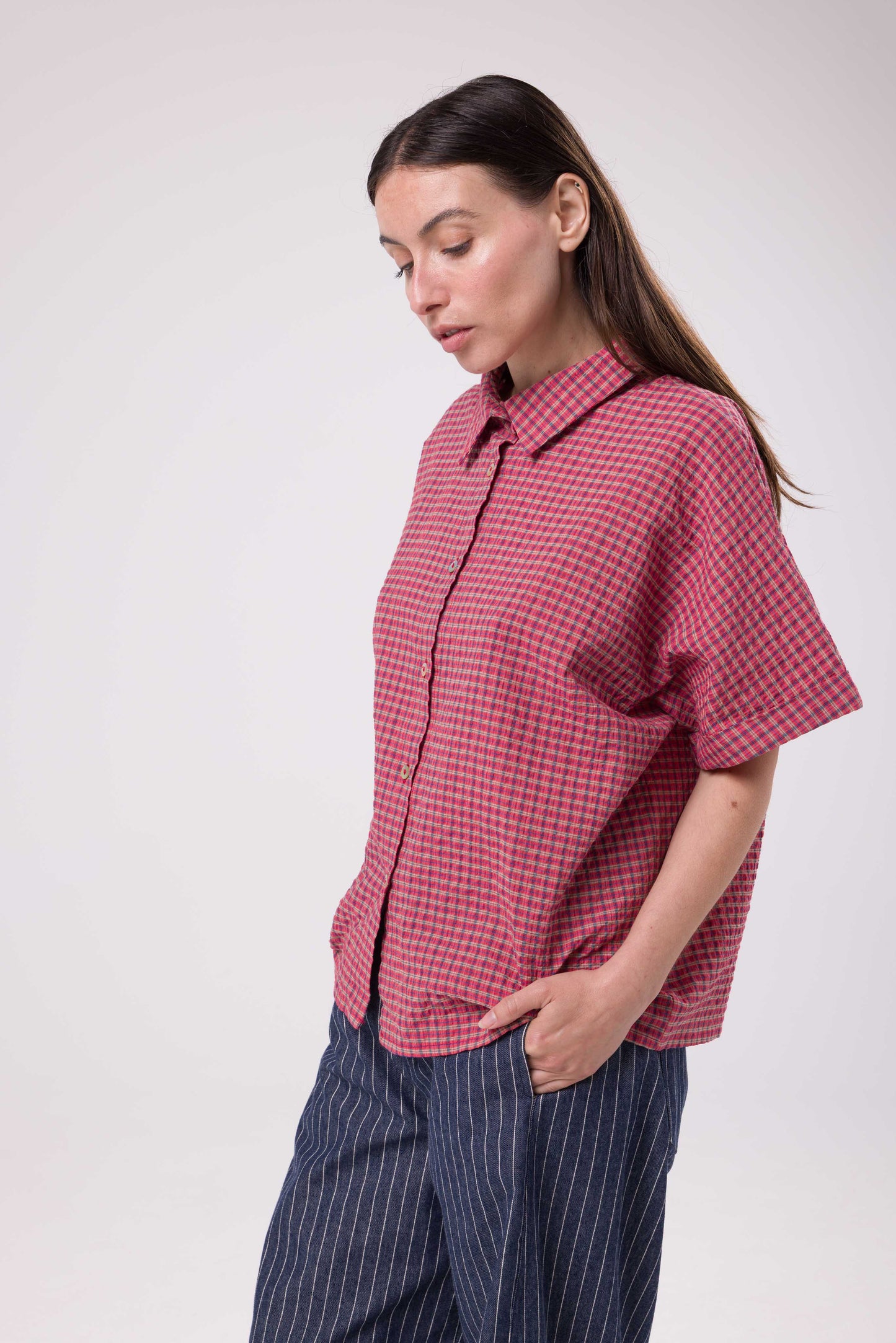 Chemise Ambre carreaux rouge