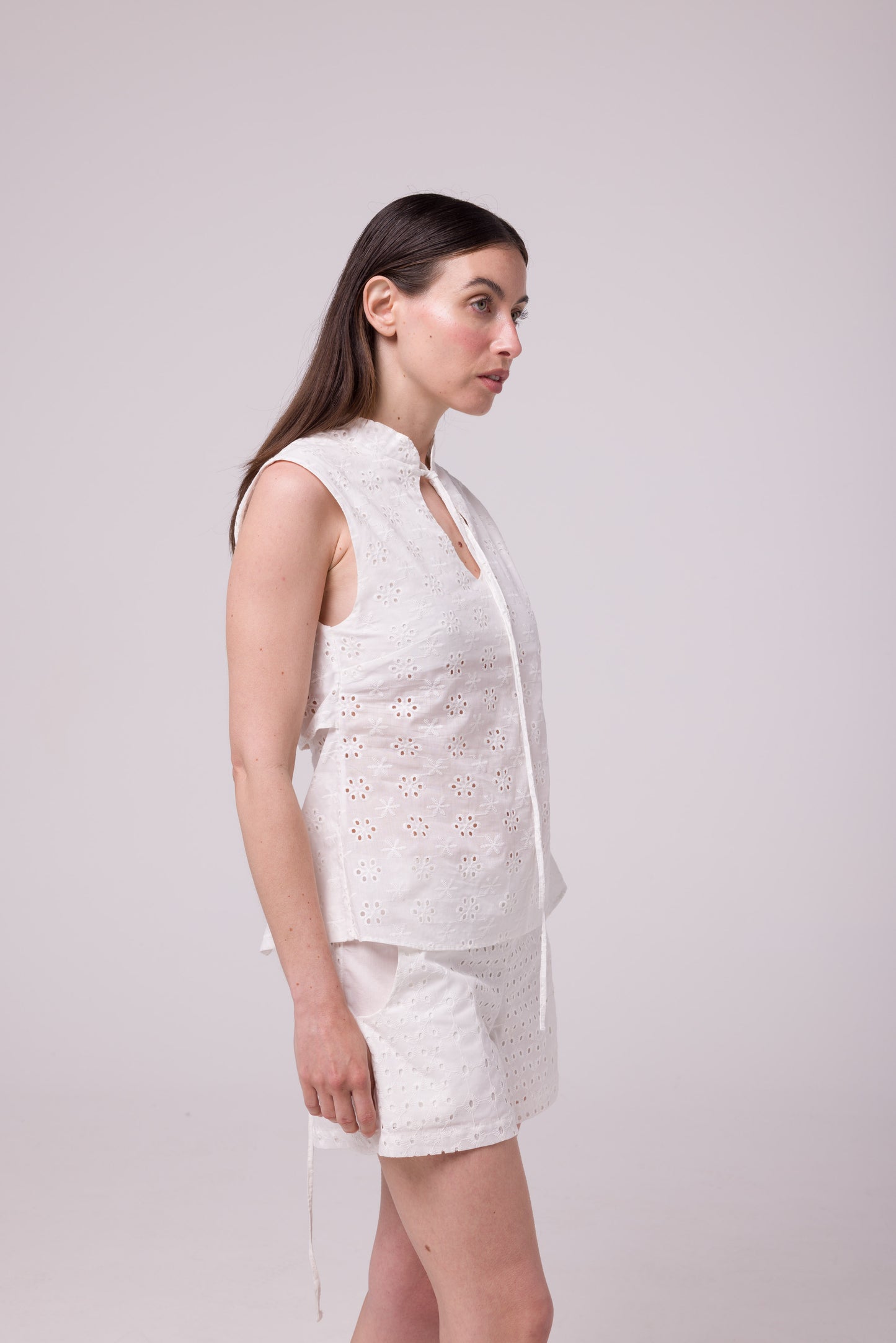 Haut Timothée dentelle blanche