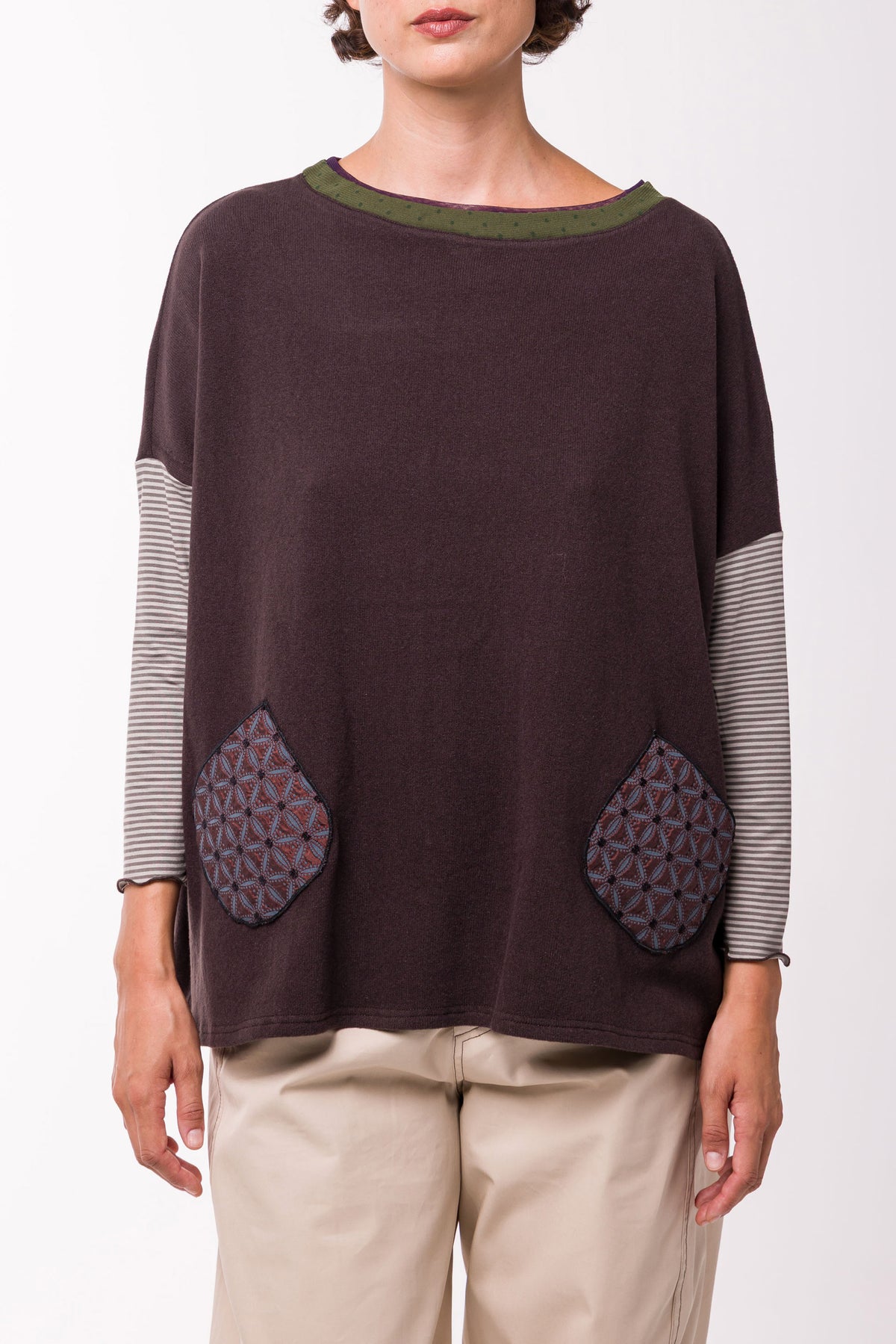 Pull Poches marron