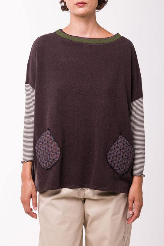Pull Poches marron