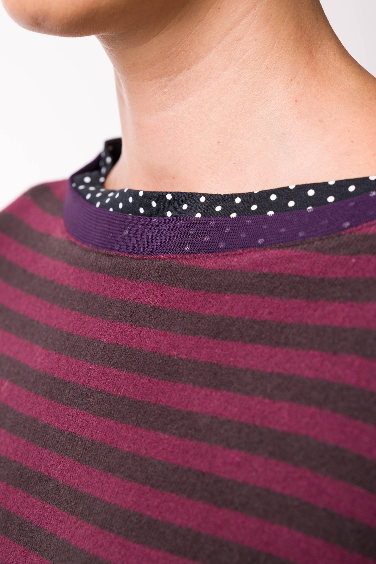 Pull Poches rayé choco