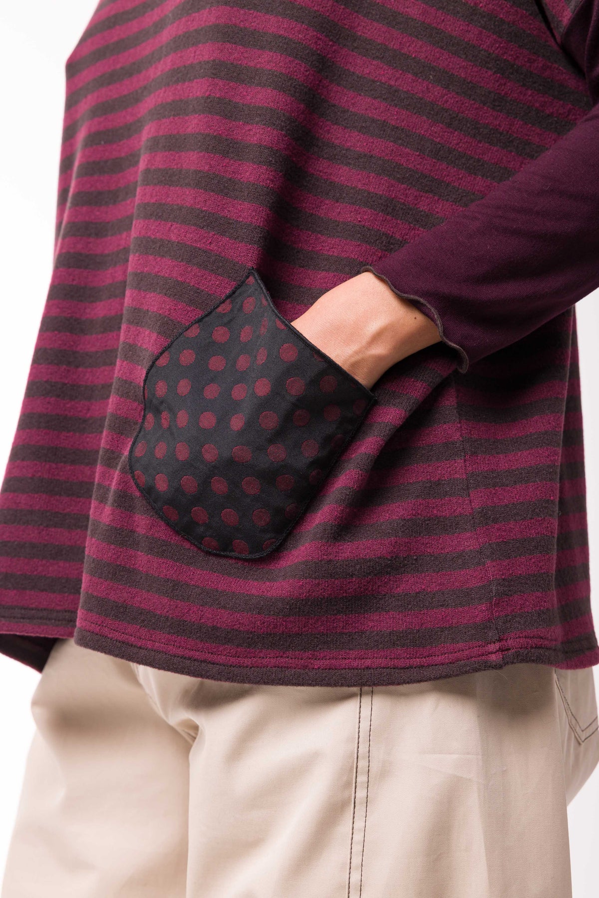 Pull Poches rayé choco