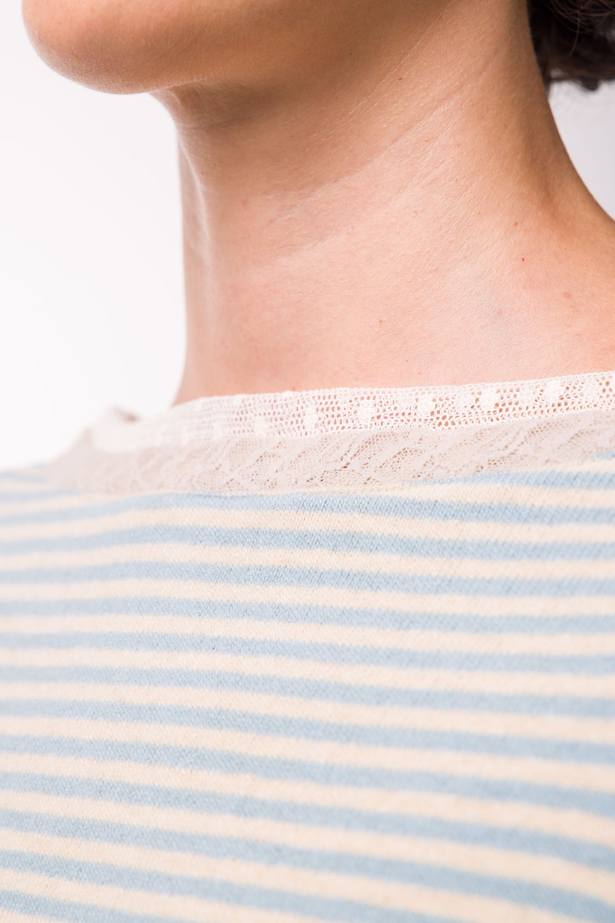 Pull Poches rayé bleu