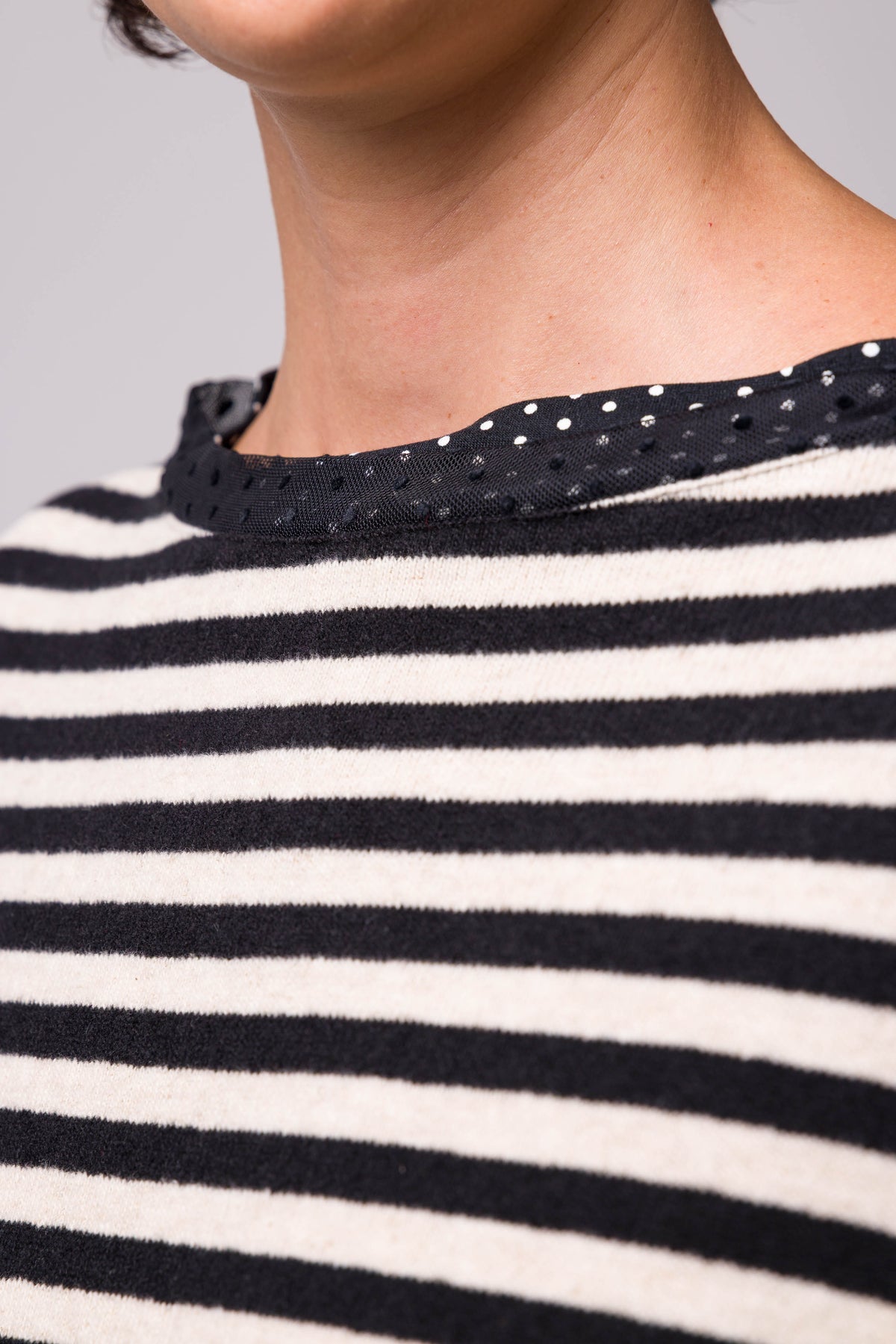 Pull Poches rayé n&b