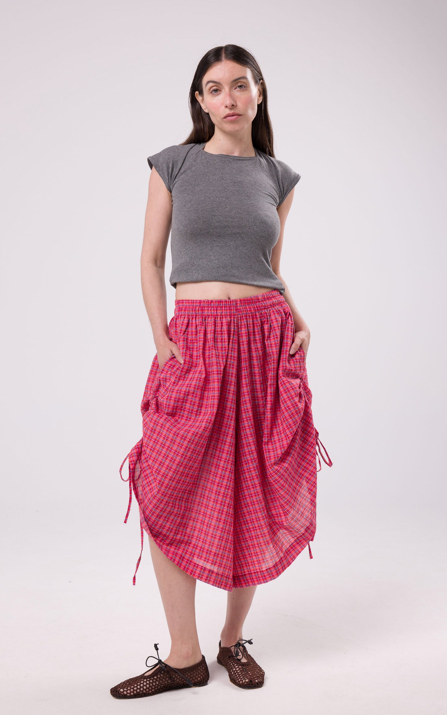 Short ThaÏs carreaux rouge