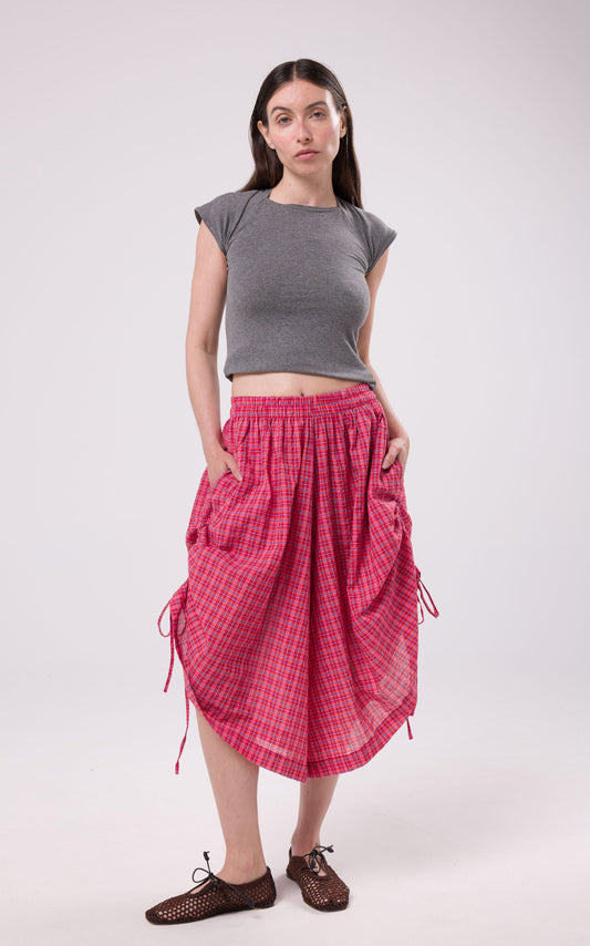 Short ThaÏs carreaux rouge
