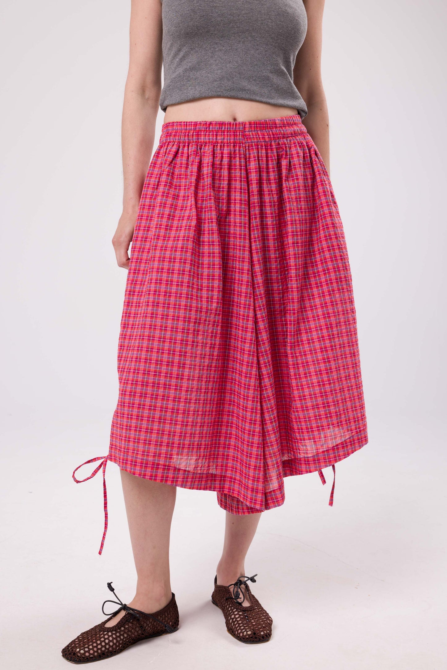Short ThaÏs carreaux rouge