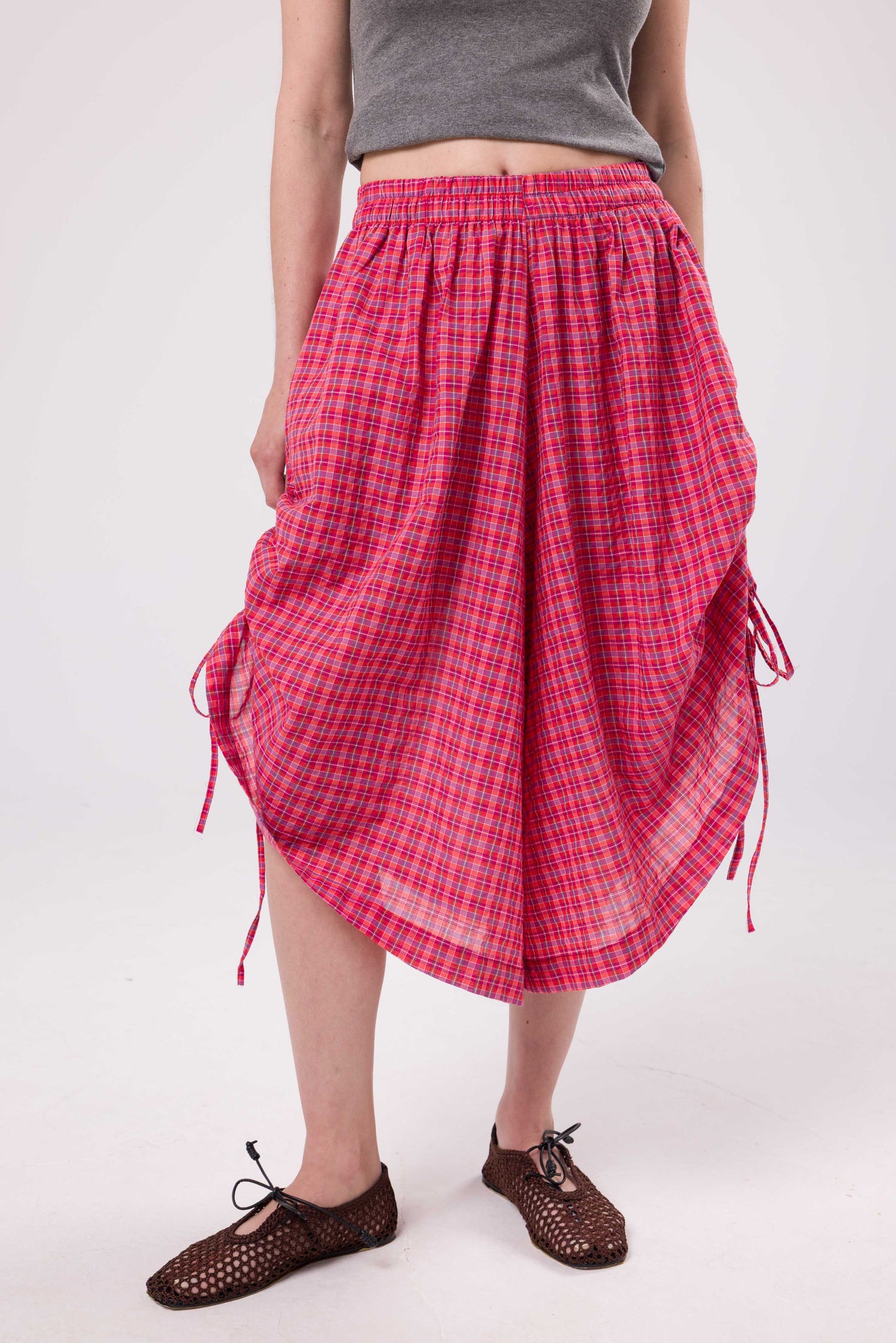 Short ThaÏs carreaux rouge