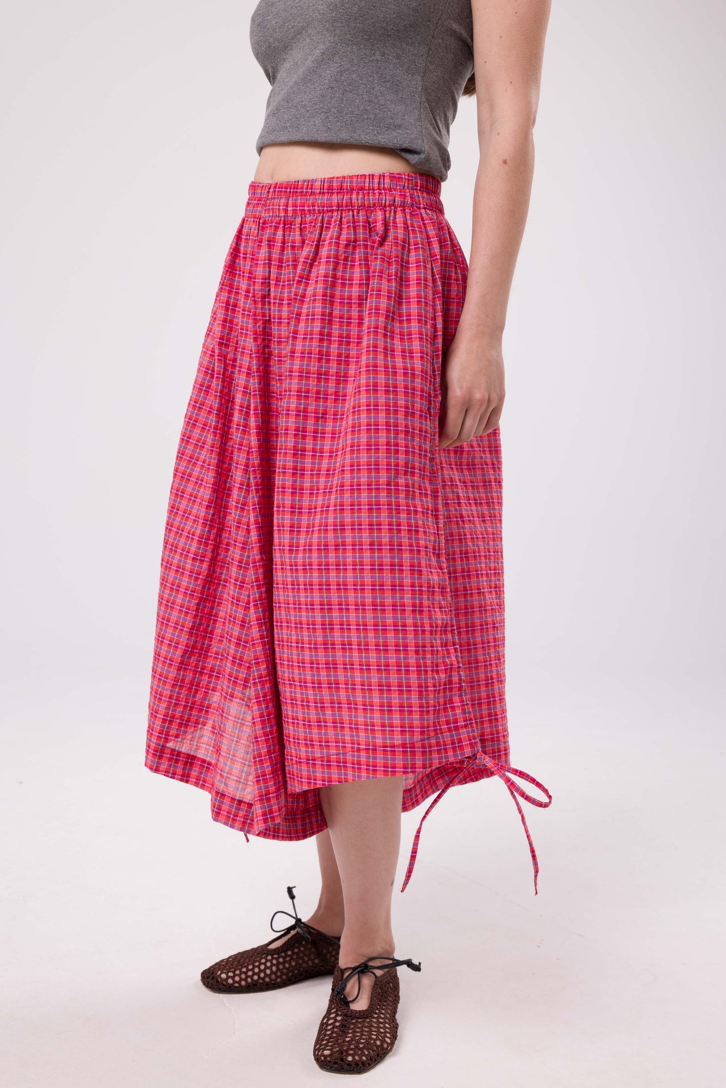 Short ThaÏs carreaux rouge