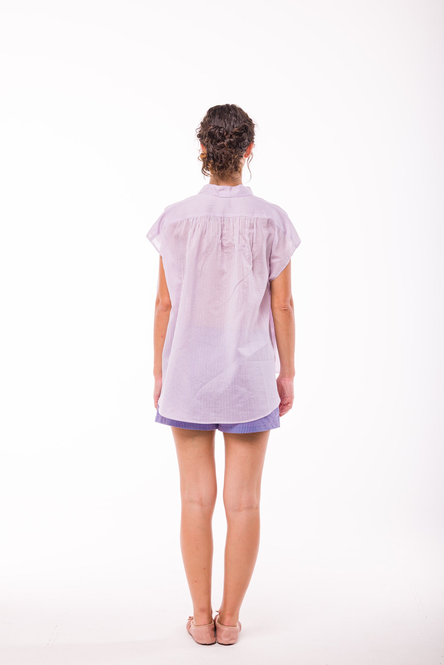 Blouse Yuna rayée rose