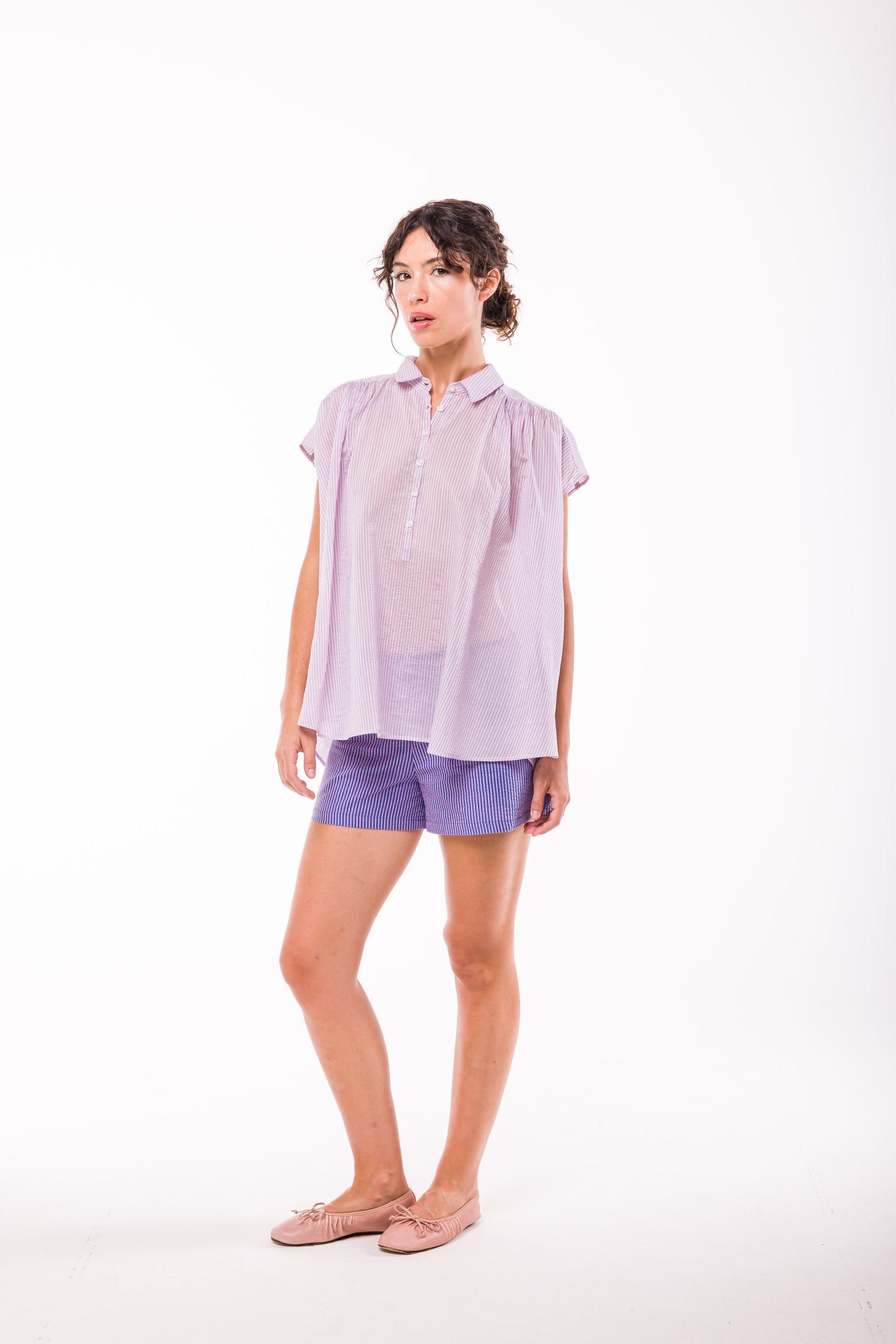 Blouse Yuna rayée rose