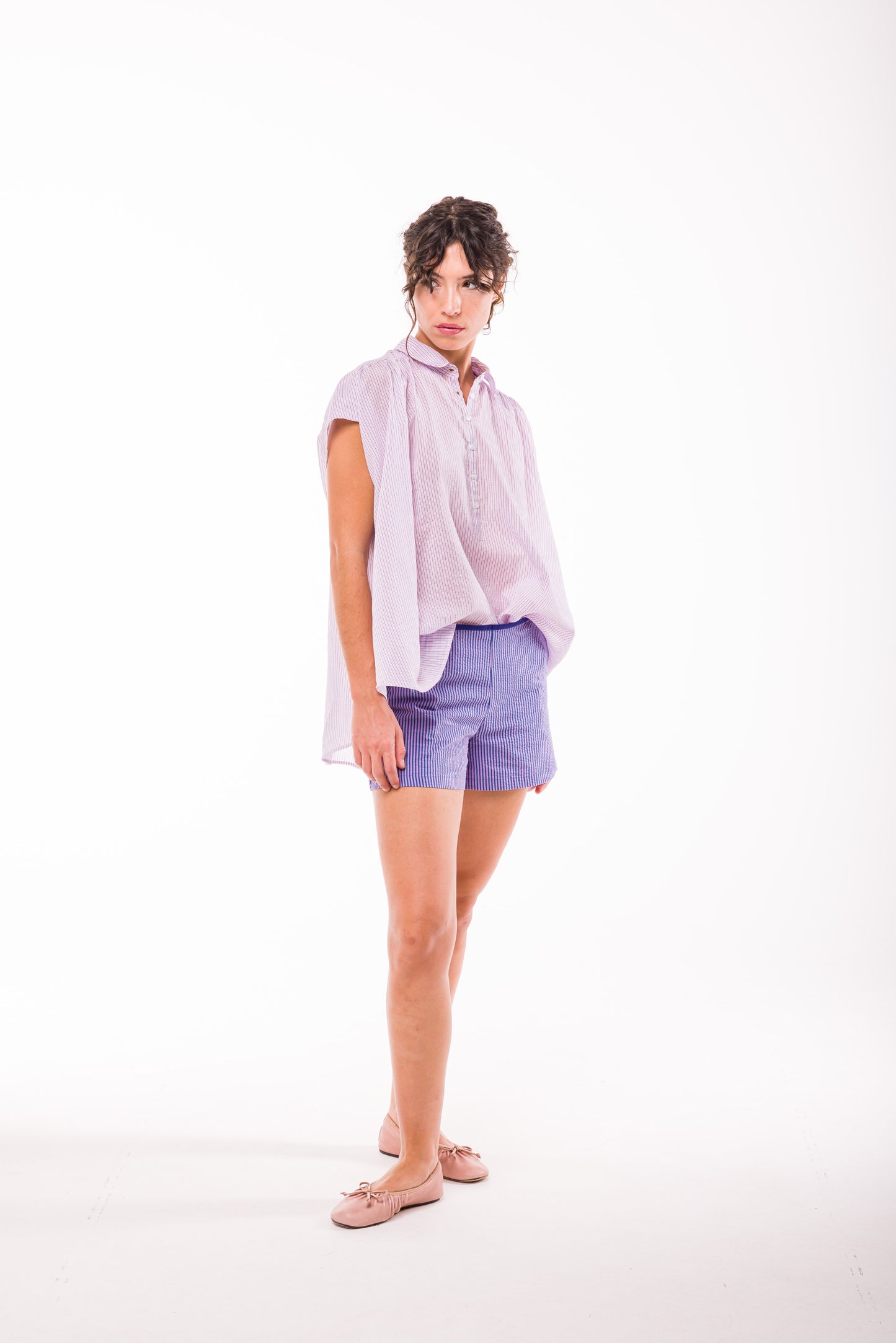 Blouse Yuna rayée rose